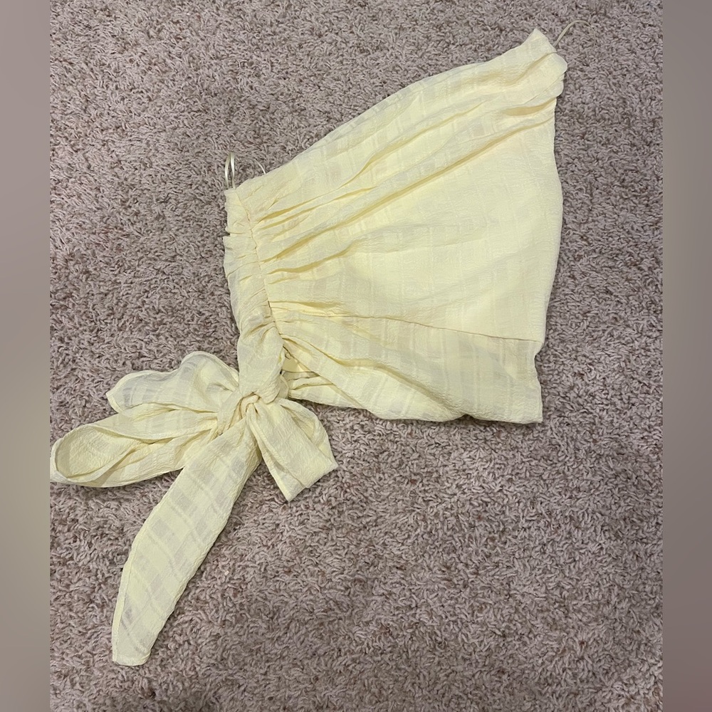 Yellow One Shouldered Amanda Uprichard Top